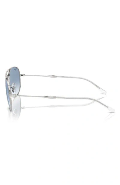 Ray Ban Bain Bridge 57mm Pillow Gradient Aviator Sunglasses In Silver