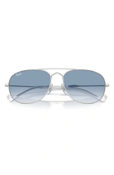 Ray Ban Bain Bridge 57mm Pillow Gradient Aviator Sunglasses In Silver