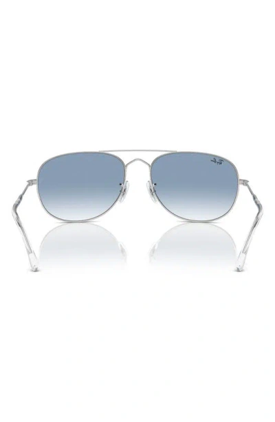Ray Ban Bain Bridge 57mm Pillow Gradient Aviator Sunglasses In Silver