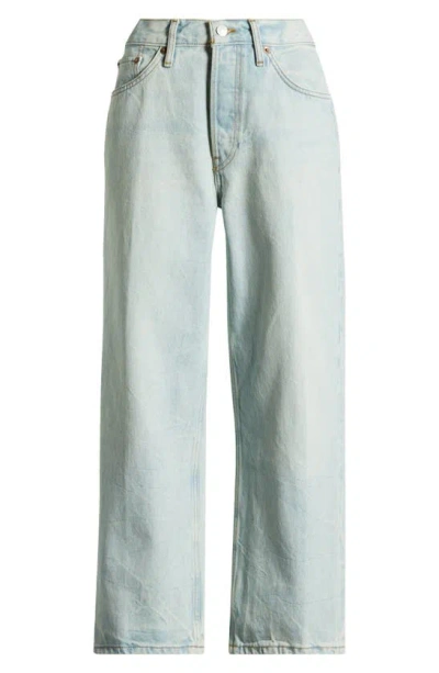 Shop Re/done Loose Crop Organic Cotton Jeans In Ranch Water
