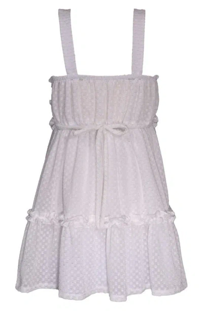 Shop Iris & Ivy Kids' Metallic Tiered Ruffle Chiffon Dress In White