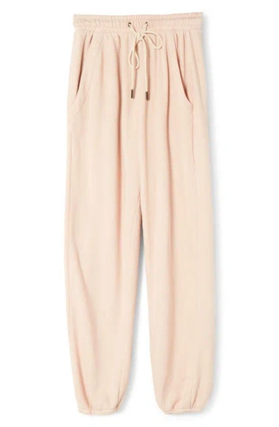 Shop Citizens Of Humanity Laila Cotton Fleece Joggers In Mother Of Pearl