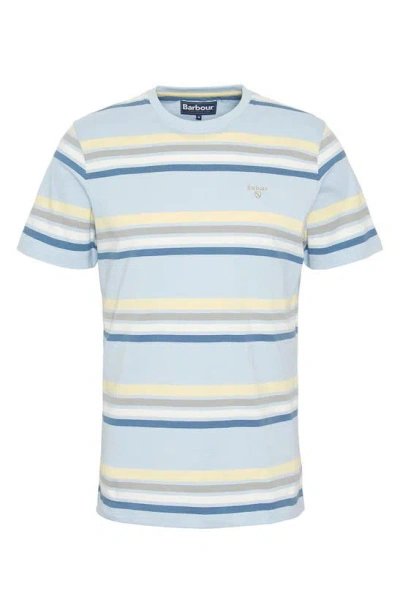 Shop Barbour Hamstead Stripe Cotton T-shirt In Niagara Mist