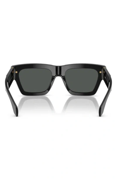 Shop Versace 52mm Rectangular Sunglasses In Black