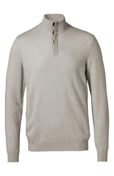 Shop Charles Tyrwhitt Merino Wool & Cashmere Button Neck Sweater In Silver Grey