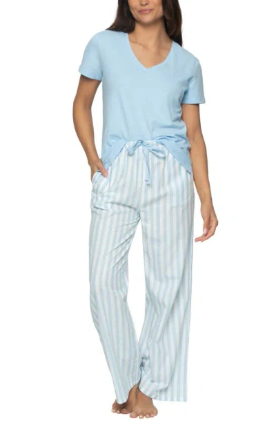 Shop Felina Mirielle Pajamas In Placid Blue Stripe