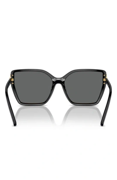 Tory Burch Flat Eleanor Plastic Square Sunglasses In Black