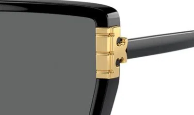 Tory Burch Flat Eleanor Plastic Square Sunglasses In Black
