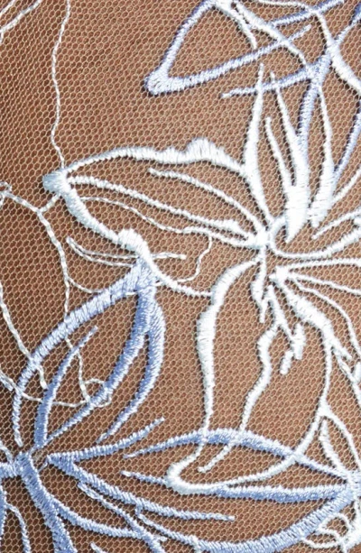 Shop Bluebella Lily Embroidered Mesh Briefs In Hydrangea Blue