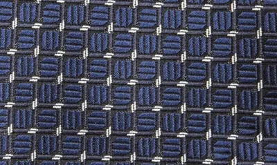 Shop Zegna Ties Cinque Pieghe Geometric Silk Tie In Navy