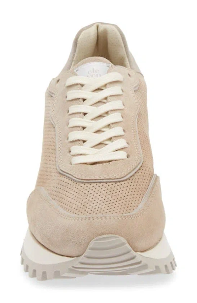 Eleventy Perforated Low Top Sneaker In Tan - Grey