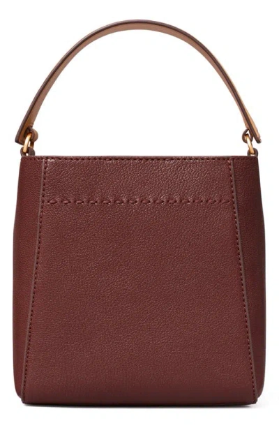 Shop Tory Burch Small Mcgraw Leather Bucket Bag In Wine