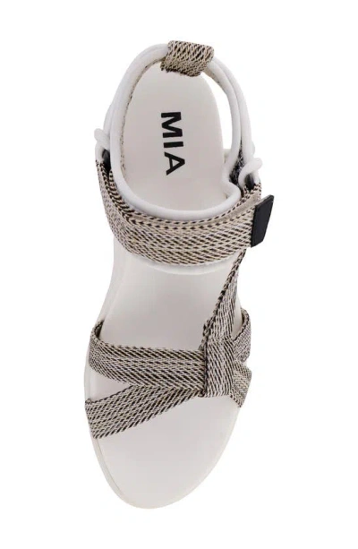 Shop Mia Mileni Platform Wedge Sandal In Beige Multi