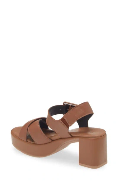 Shop Naot Elite Platform Sandal In Caramel Leather