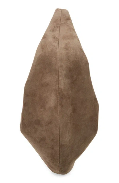 Shop Khaite Medium Olivia Suede Hobo Bag In Toffee