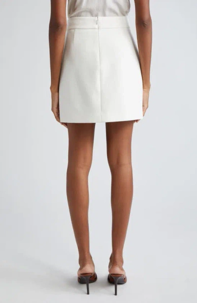 Shop Veronica Beard Emar Stretch Cotton Miniskirt In Off White