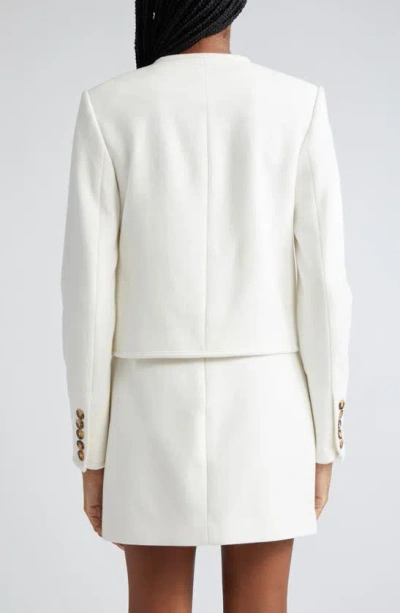 Shop Veronica Beard Isola Stretch Cotton Jacket In Off White