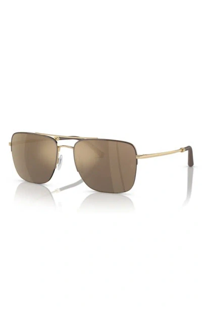 Shop Oliver Peoples X Roger Federer R-2 56mm Irregular Sunglasses In Gold