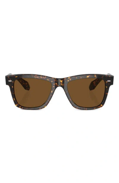 Oliver Peoples N.04 Sun 53mm Polarized Rectangular Sunglasses In Tortoise