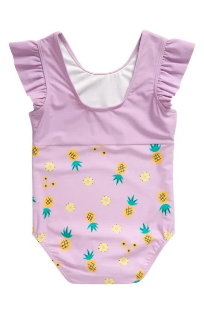 Shop Tucker + Tate Kids' Flutter Sleeve One-piece Swimsuit In Purple Lupine Pineapples
