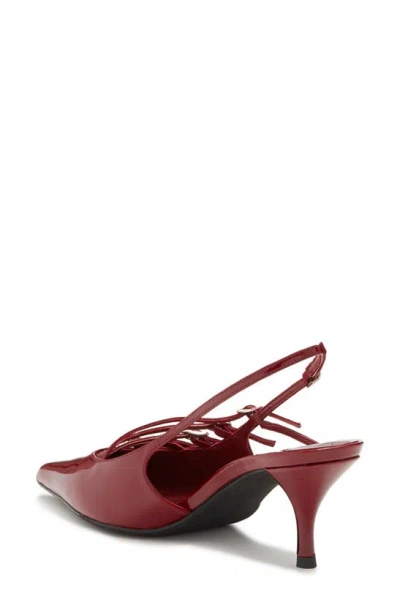 Shop Jeffrey Campbell Lash Pointed Toe Kitten Heel Sandal In Cherry Red Patent