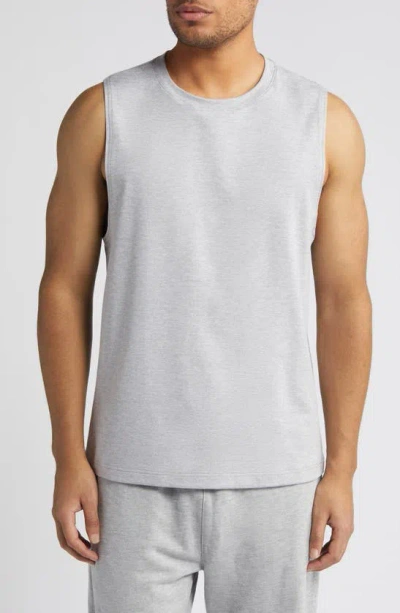 Shop Alo Yoga Conquer Muscle Tank In Athletic Htr Gry