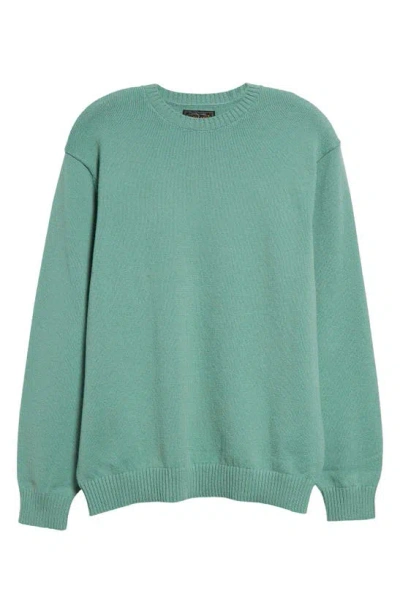 Shop Beams Cotton Crewneck Sweater In Seafoam