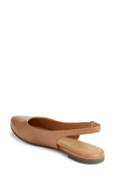 Trotters Evelyn Pointed Toe Slingback Flat In Medium Beige