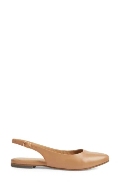 Trotters Evelyn Pointed Toe Slingback Flat In Medium Beige