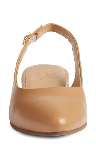 Trotters Evelyn Pointed Toe Slingback Flat In Medium Beige