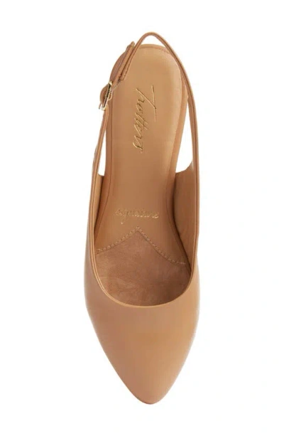 Trotters Evelyn Pointed Toe Slingback Flat In Medium Beige