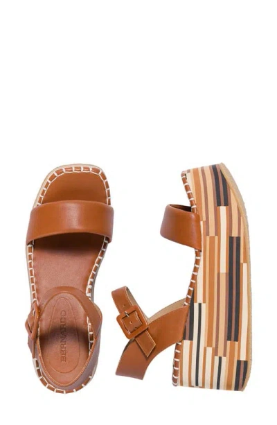 Shop Bernardo Footwear Marley Platform Wedge Sandal In Luggage