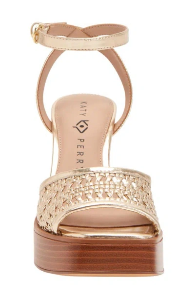 Katy Perry The Steady Ankle Strap Platform Sandal In Gold
