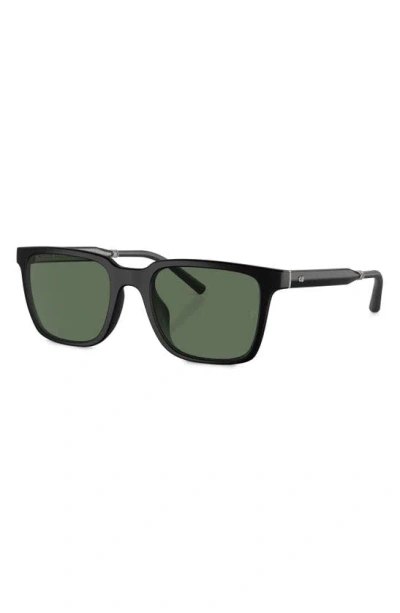 Oliver Peoples Roger Federer 52mm Polarized Rectangular Sunglasses In Matte Black Polarized