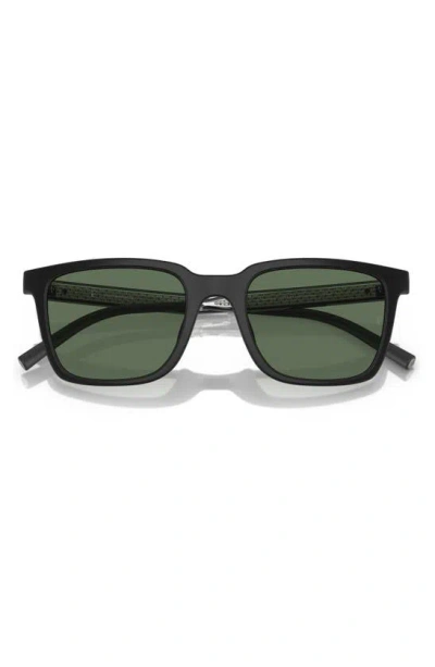 Oliver Peoples Roger Federer 52mm Polarized Rectangular Sunglasses In Matte Black Polarized