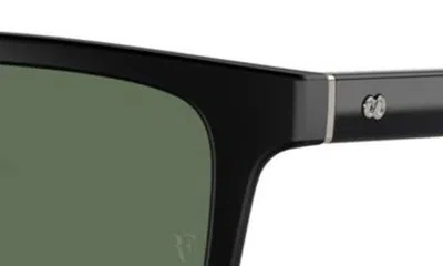 Oliver Peoples Roger Federer 52mm Polarized Rectangular Sunglasses In Matte Black Polarized