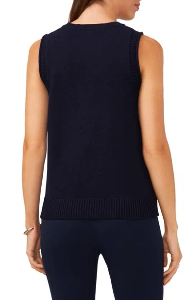 Halogen Open Stitch Sleeveless Sweater In Classic Navy Blue