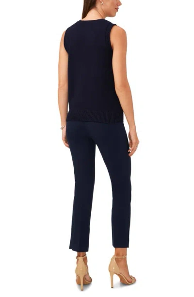 Halogen Open Stitch Sleeveless Sweater In Classic Navy Blue