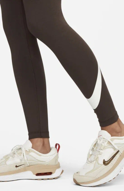Shop Nike Sportswear Classics High Waist Leggings In Baroque Brown/ Sail