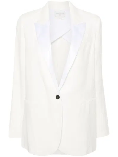 Shop Forte Forte Linen Tuxedo Jacket In White