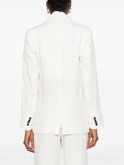 Shop Forte Forte Linen Tuxedo Jacket In White