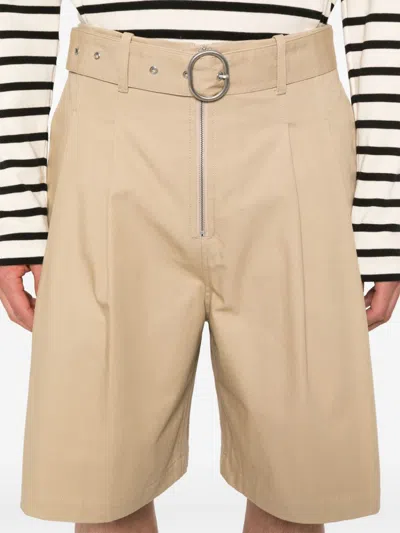 Shop Jil Sander Cotton Shorts In Beige