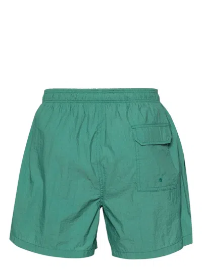 Shop Peuterey Logo Nylon Shorts In Green