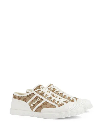 Shop Gucci Gg Canvas Sneakers In Beige