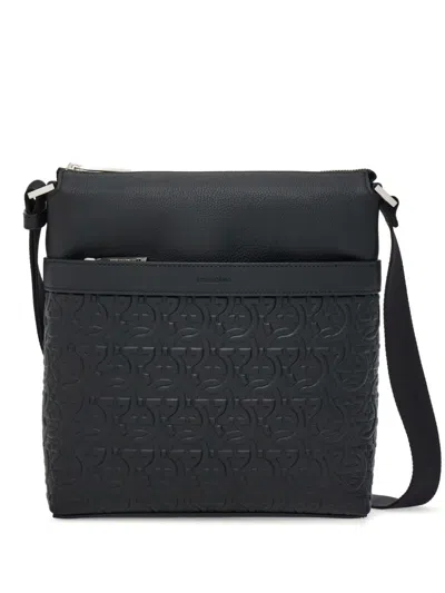 Shop Ferragamo Leather Crossbody Bag In Black
