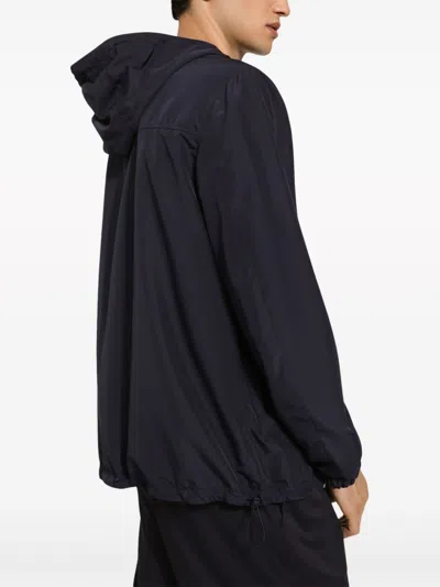 Shop Dolce & Gabbana Logo Reversible Hooded Jacket In Blue