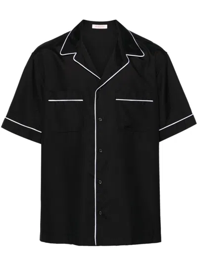Shop Valentino Silk Shirt In Black