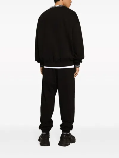 Shop Dolce & Gabbana Logo Cotton Sweatpants In Black