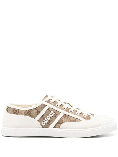 Shop Gucci Gg Canvas Sneakers In Brown