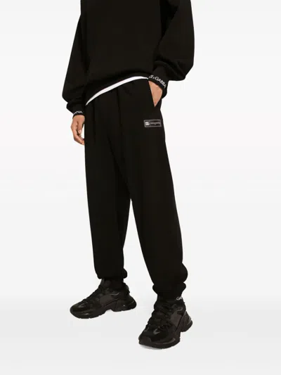 Shop Dolce & Gabbana Logo Cotton Sweatpants In Black